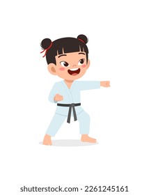 süße kleine Kinder, die sich trainieren und Karate zeigen