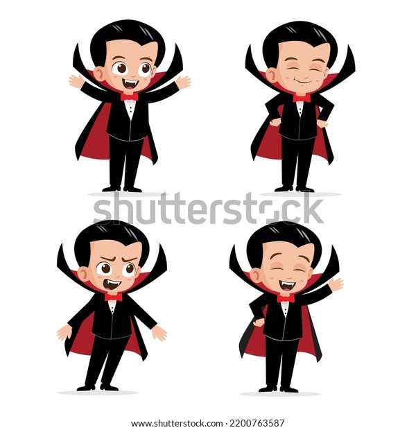 Cute Little Kid Vampire Character Vector Stock Vector (Royalty Free ...