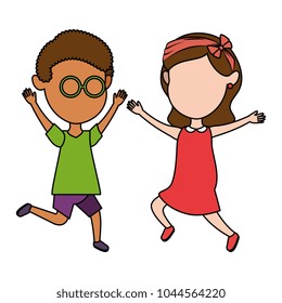 cute and little kids celebrating
