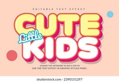 Plantilla de efecto de texto editable para pequeños hijos pequeños