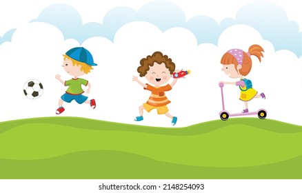 Cute Little Kids Playing With Joy