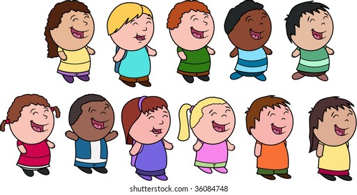 Cute little Kids - vector drawing