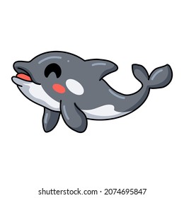 Cute little killer whale cartoon