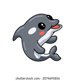 Cute little killer whale cartoon