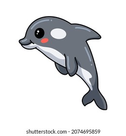 Cute little killer whale cartoon