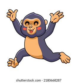 Cute little king kong cartoon running