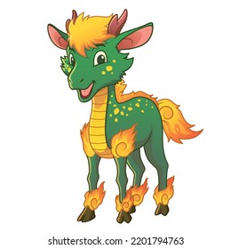 Cute Little Kirin Cartoon Illustration