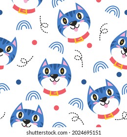 Cute little kitten pattern illustration design