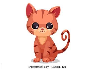 Cute little kitten vector illustration 1