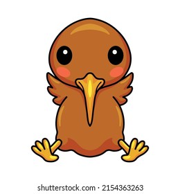 Cute little kiwi bird cartoon sitting