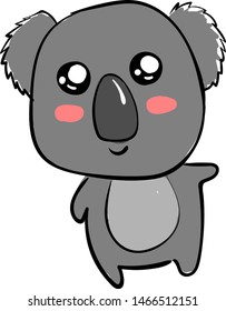 Cute little koala, illustration, vector on white background.