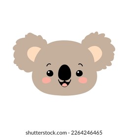 Cute little koala. Vector cartoon illustration, isolated on a white background. Scandinavian style flat design. Concept for children print.