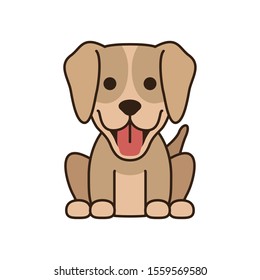 cute little labrador dog fill style icon vector illustration design