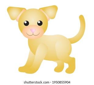 Cute little labrador retriever puppy. Vector EPS 10.