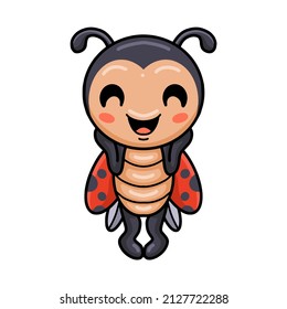 Cute little ladybug cartoon standing