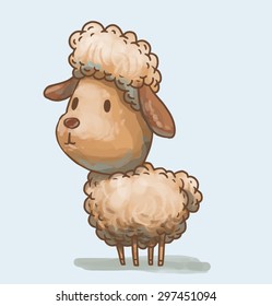 Cute little lamb, vector