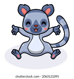 Cute little lemur cartoon sitting
