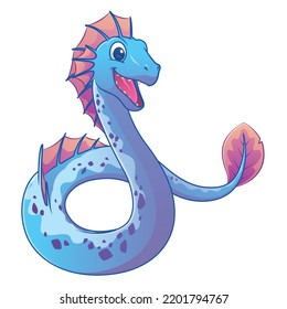 Cute Little Leviathan Cartoon Illustration