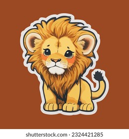 Cute little lion baby sticker