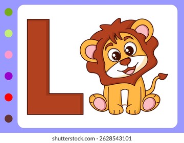 Cute little lion cartoon illustration.  cartoon lion  vector illustration