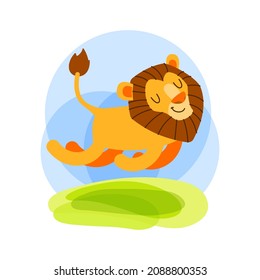 cute little Lion cartoon vector illustration