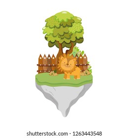 cute and little lion character