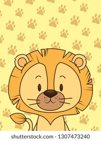 Cute Little Lion Character Stock Vector (Royalty Free) 1307473240