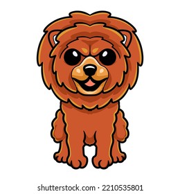 Cute little lion dog cartoon