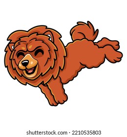 Cute little lion dog cartoon jumping