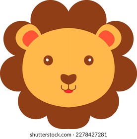 Cute little lion face illustration