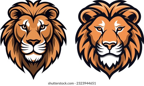 Cute little lion head illustration