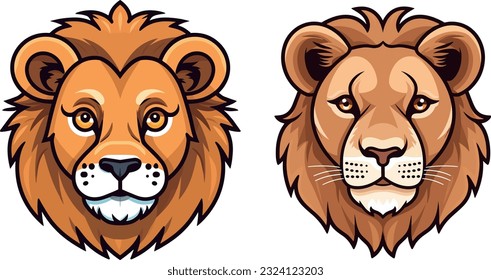 Cute little lion logo illustration