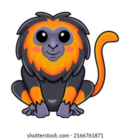 Cute Little Lion Monkey Cartoon Sitting Stock Vector (Royalty Free