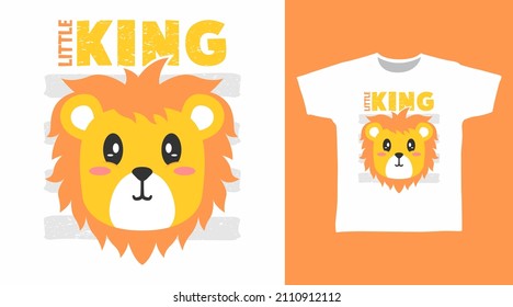 Cute little lion tee designs concept