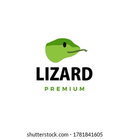 cute little lizard cartoon logo vector icon illustration