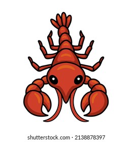 Cute little lobster cartoon character