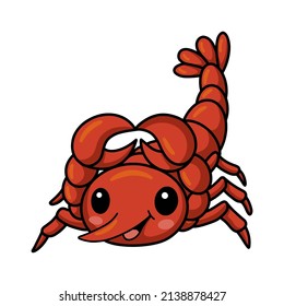 Cute little lobster cartoon character