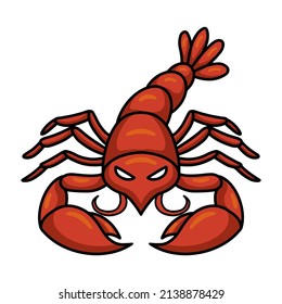 Cute little lobster cartoon character