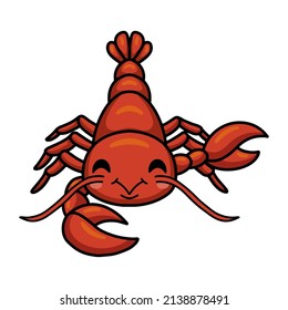 Cute little lobster cartoon character