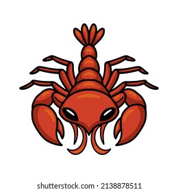 Cute little lobster cartoon character
