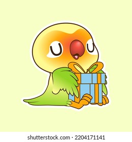 cute little love bird vector illustration
