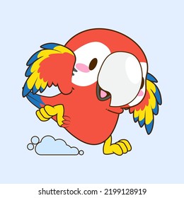 cute little macaw vector illustration