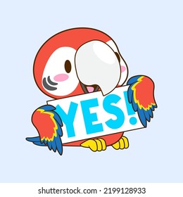 cute little macaw vector illustration