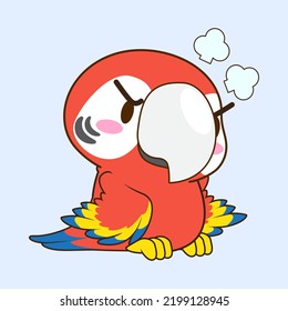 linda pequeña ilustración de vector macaw