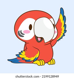 cute little macaw vector illustration