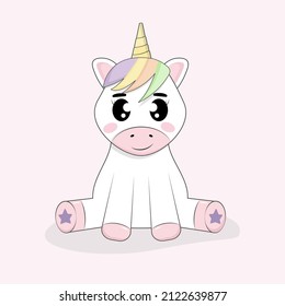 Cute little magical funny unicorn.