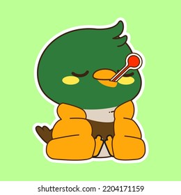 cute little mallard duck vector illustration