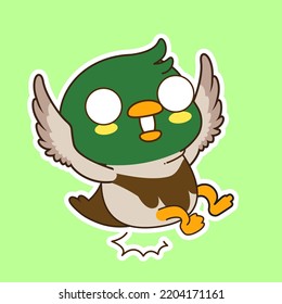 cute little mallard duck vector illustration