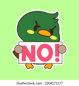 cute little mallard duck vector illustration