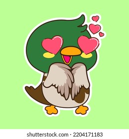 cute little mallard duck vector illustration